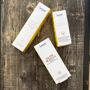 Supergoop! Sunscreen Trio in White and Yellow Packaging